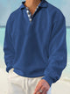 Alohadaddy Men's Plaid Stitching Lapel Long Sleeve Sweatshirt