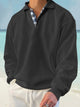 Alohadaddy Men's Plaid Stitching Lapel Long Sleeve Sweatshirt