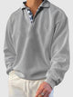 Alohadaddy Men's Plaid Stitching Lapel Long Sleeve Sweatshirt