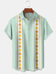 Alohadaddy® Fruit Stripe Art Print Chest Pocket Elasticity Hawaiian Short Sleeve Shirt Big & Tall