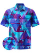 Alohadaddy® Hawaii Casual Geometric Print Chest Pocket Stretch Men's Short Sleeve Shirt Big & Tall