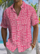 Alohadaddy® Casual Geometric Printed Moisture Wicking Men's Short Sleeve Shirt Big & Tall