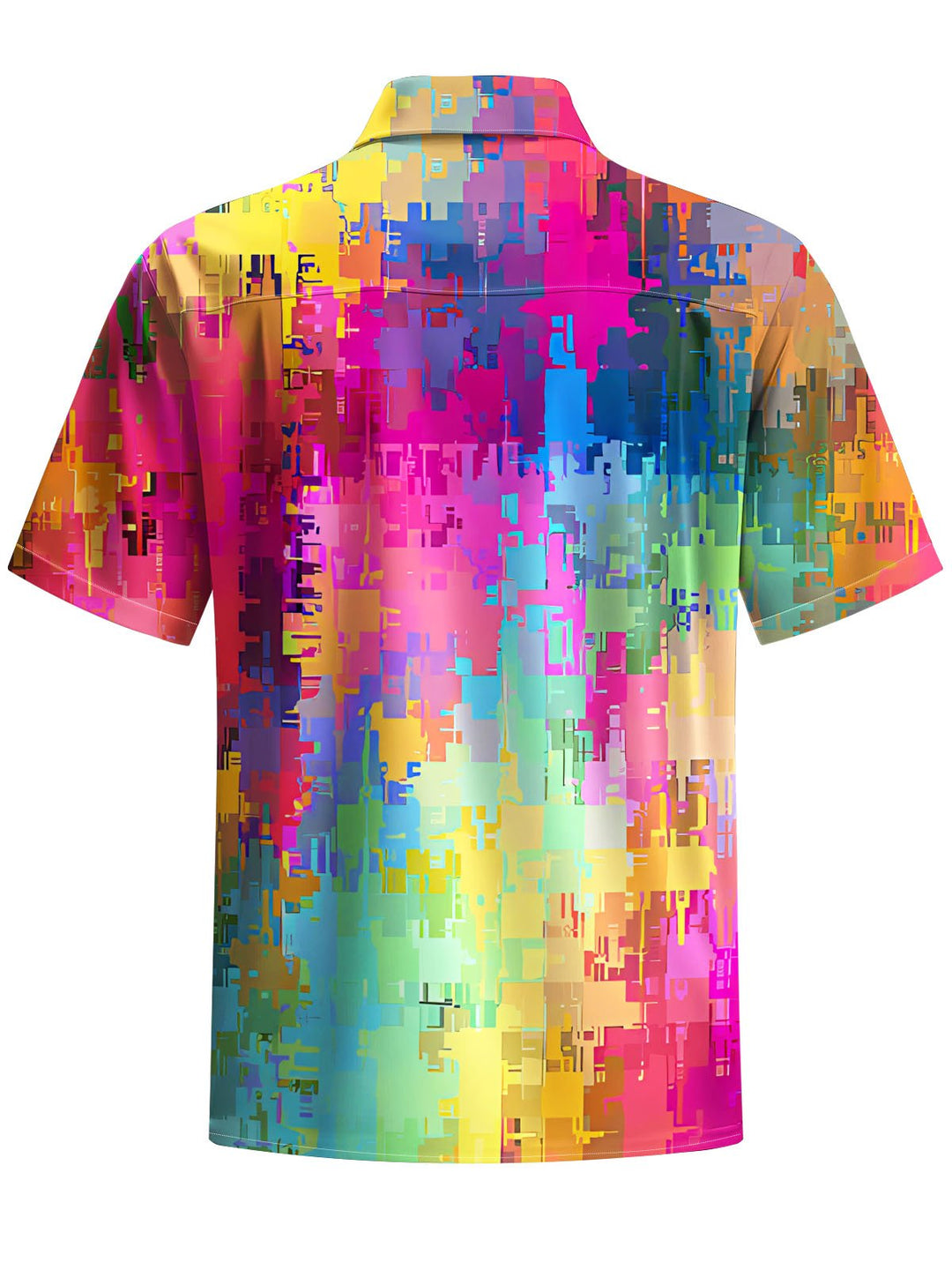 Alohadaddy® Casual Abstract Texture Art Print Chest Pocket Men Short Sleeve Shirt Big &amp; Tall