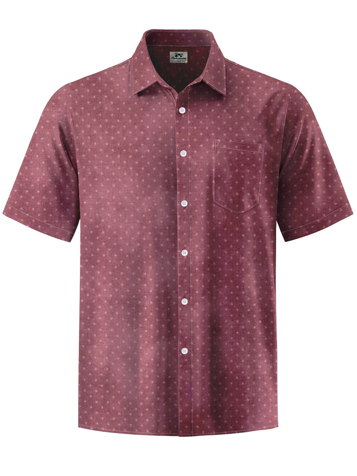 Alohadaddy® Retro Polka Dot Print Art Chest Pocket Men&