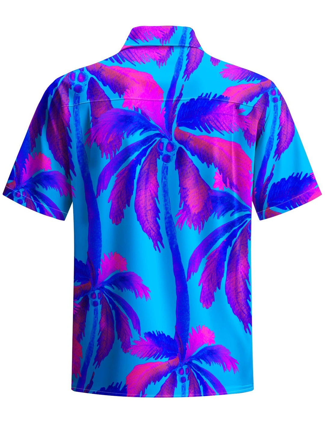 Alohadaddy® Hawaii Palm Tree Art Print Chest Pocket Moisture Wicking Men&