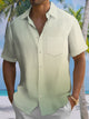 Alohadaddy® Casual Basics Gradient Color Print Art Chest Pocket Men Short Sleeve Shirt Big & Tall