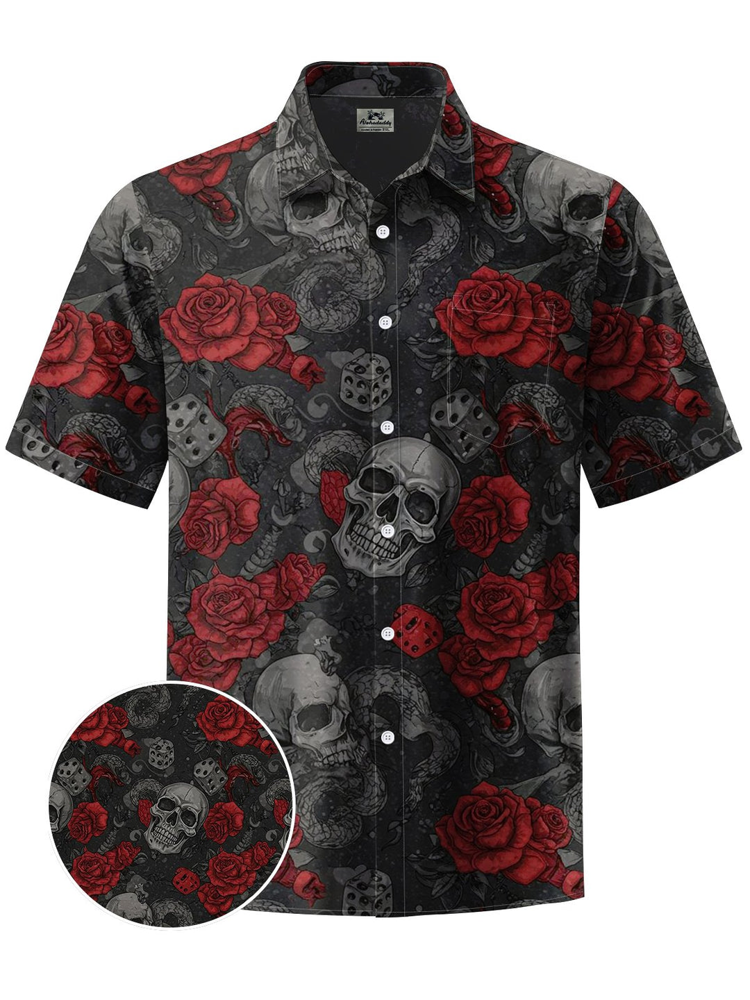 Alohadaddy® Vintage Skull Floral Art Print Men&