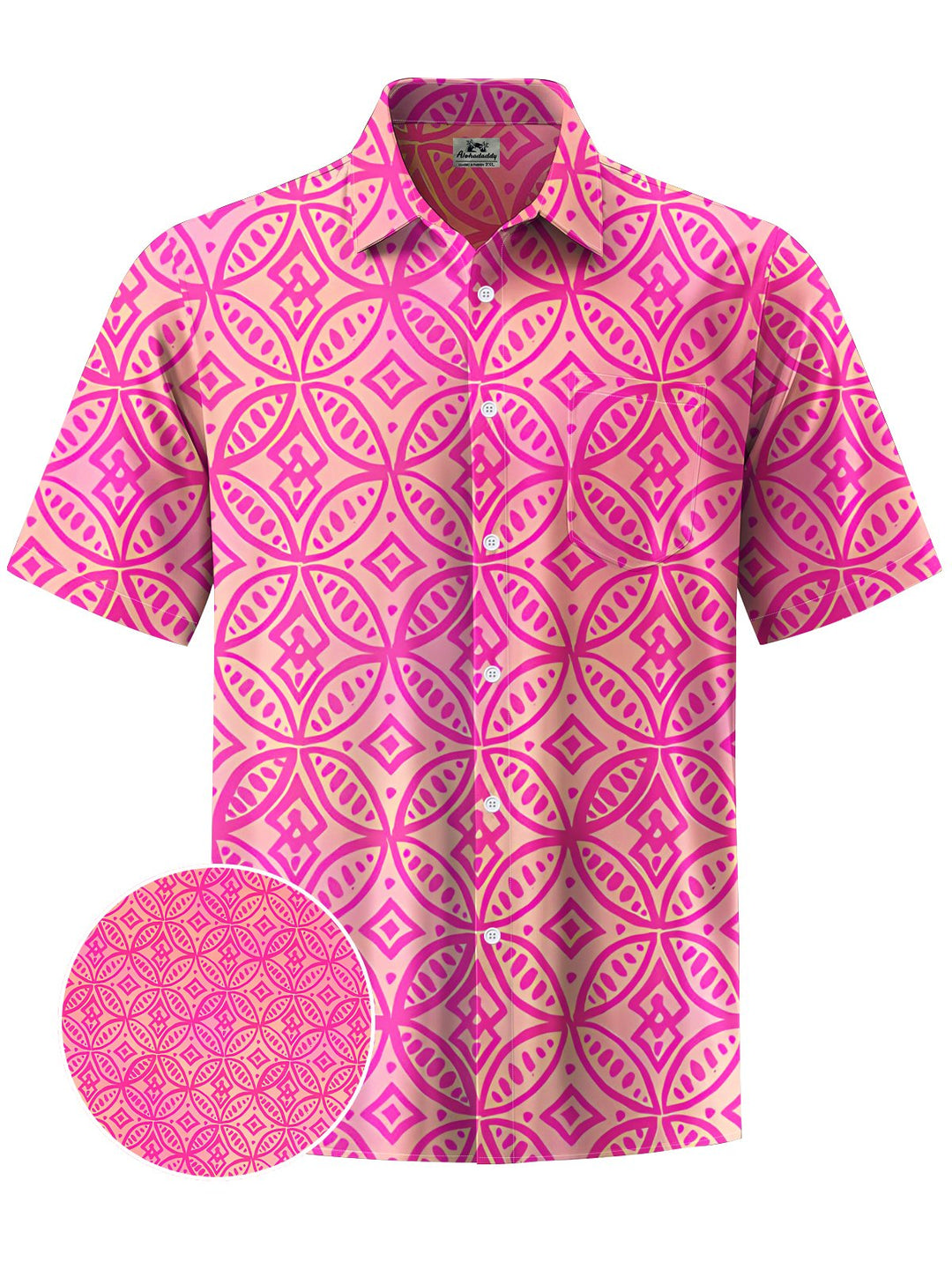 Alohadaddy® Hawaiian Geometric Art Print Moisture Wicking Men&