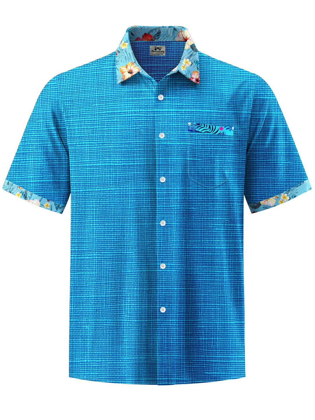 Alohadaddy® Casual Texture Contrast Floral Print Art Men&