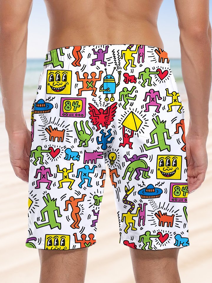 Alohadaddy® Casual Fun Geometric Print Art Drawstring Men&