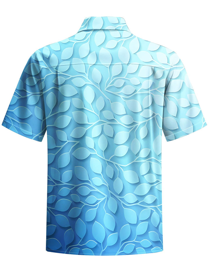 Alohadaddy® Hawaiian Gradient Leaf Art Print Chest Pocket Men&