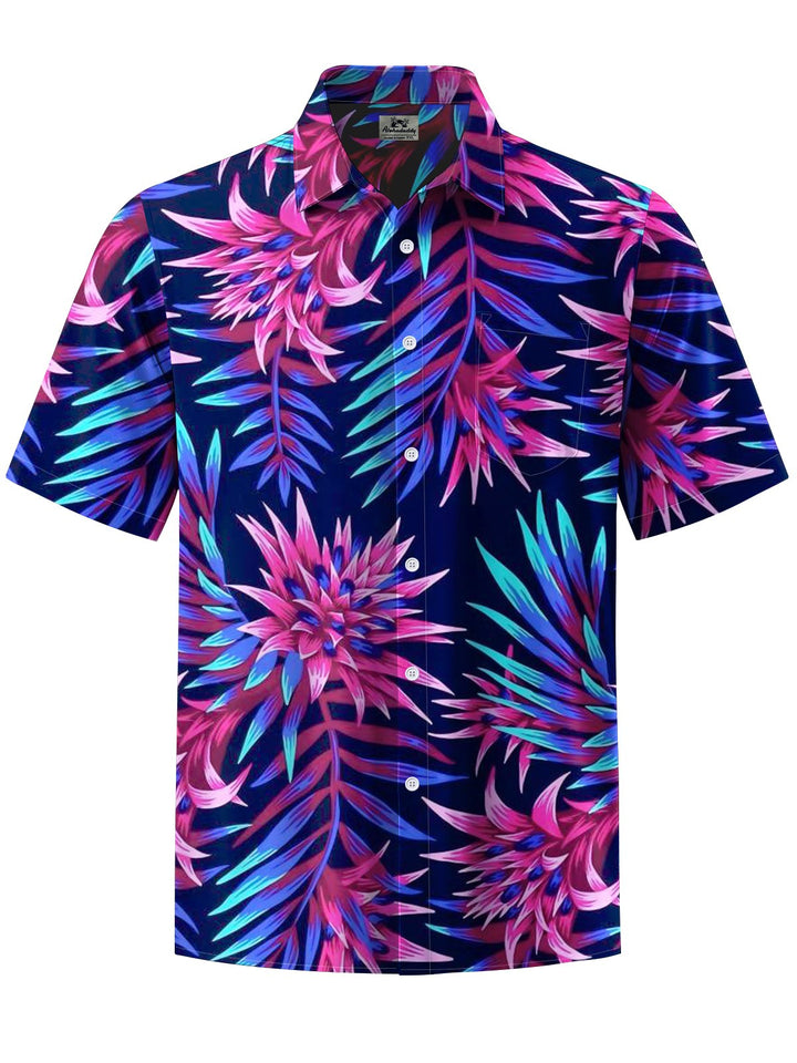 Alohadaddy® Hawaiian Tropical Flora Art Print Chest Pocket Men&