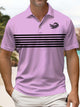 Alohadaddy® Business Casual Striped Crocodile Print Art Stretch Men's Short Sleeve Polo Big & Tall