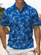 Alohadaddy® Casual Floral Print Art Stretch Men's Short Sleeve Polo Big & Tall