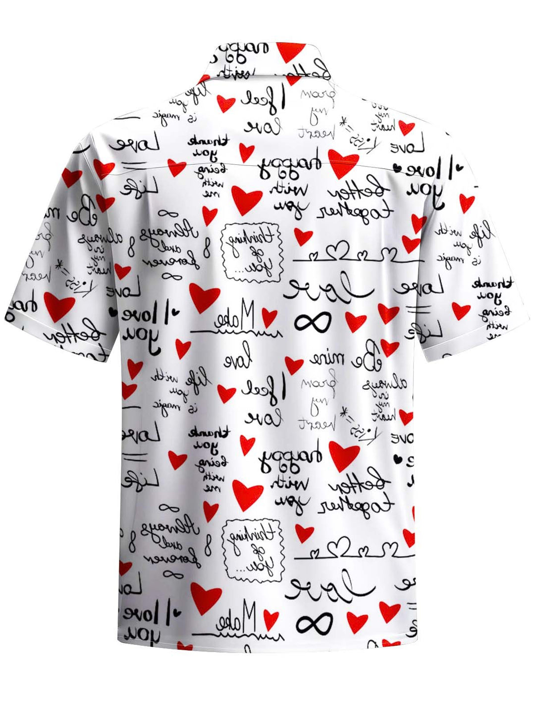 Alohadaddy® Casual Lettering Art Print Chest Pocket Stretch Men&