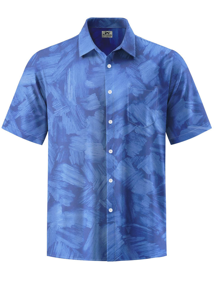 Alohadaddy® Casual Abstract Blue Printed Button Pocket Stretch Men&