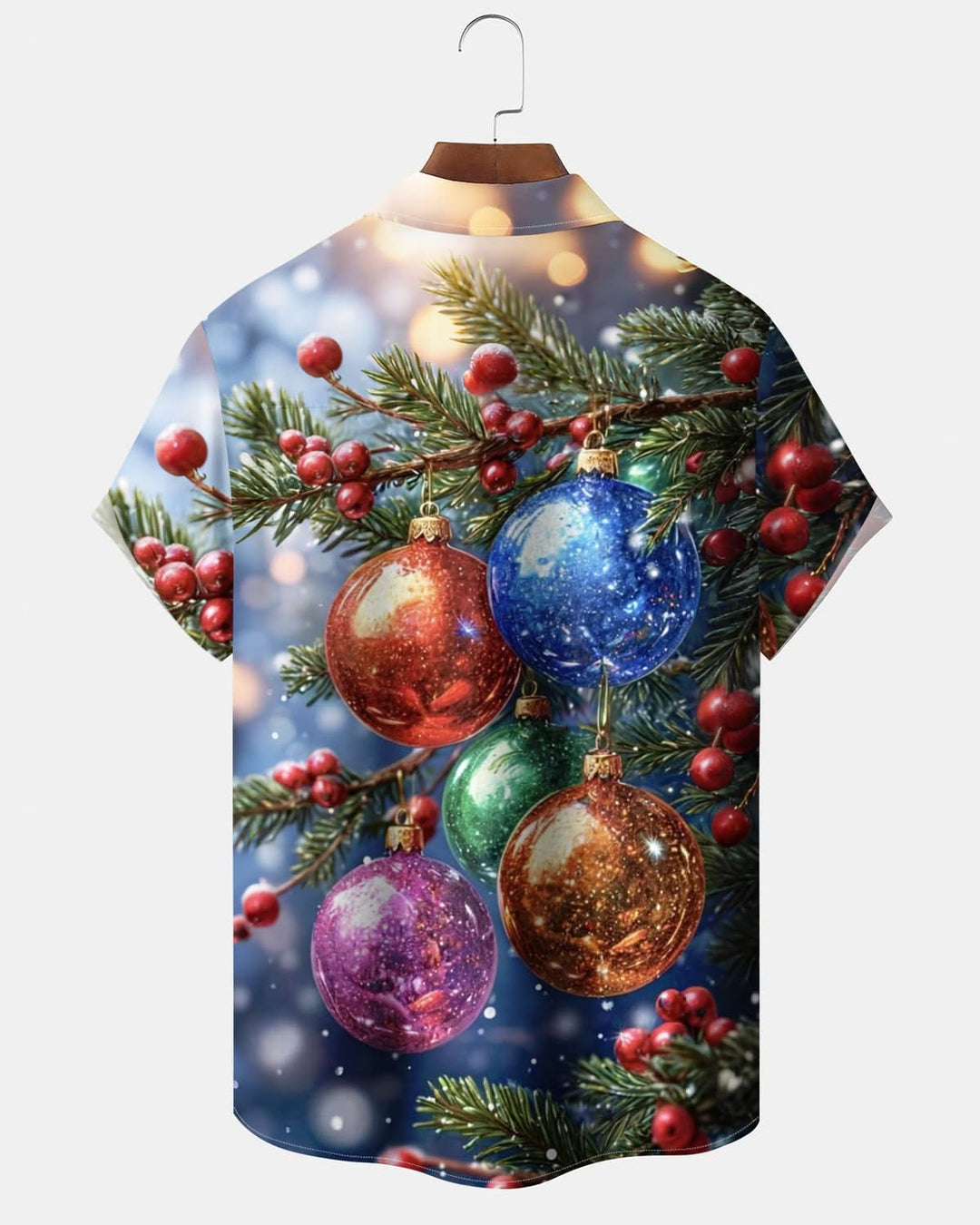 Alohadaddy® Christmas Tree Lights Printed Pocket Button Men&