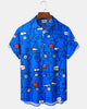 Alohadaddy® Casual Cartoon Print Art Pocket Stretch Men's Short-Sleeve Shirt Big & Tall