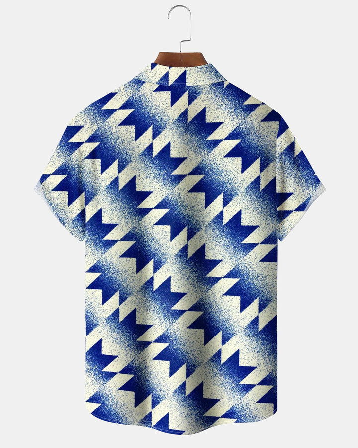 Alohadaddy® Casual Geometric Print Art Button Stretch Pocket Men&