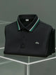 Alohadaddy® Business Basic Stripe Logo Button Stretch Men's Short Sleeve Polo Shirt Big & Tall