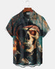 Alohadaddy® Halloween Skull Pirate Print Men's Short-Sleeve Shirt