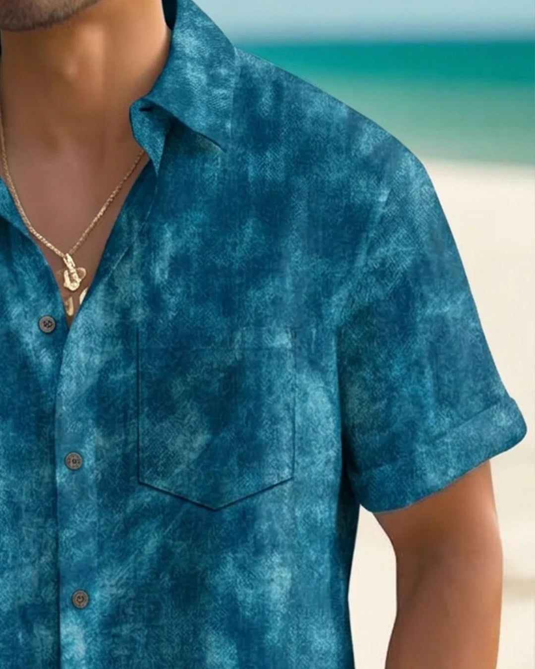 Alohadaddy® Basic Casual Gradient Texture Art Print Men&