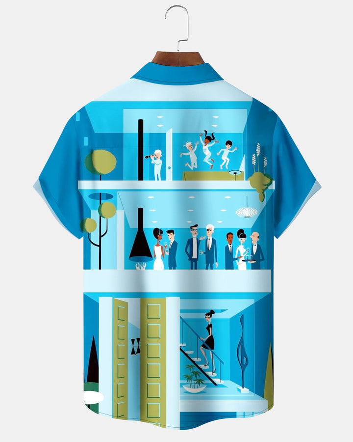 Alohadaddy® Retro Atomic Art Portrait Undersea Print Men&