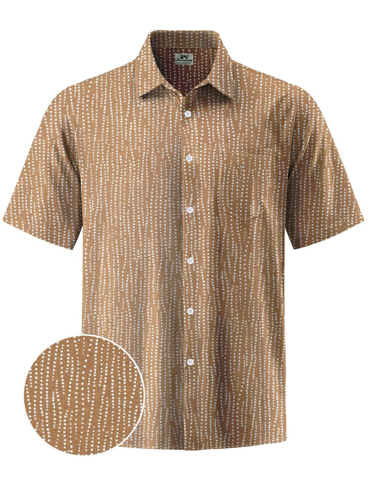 Alohadaddy® Casual Stripe Printed Chest Pocket Men&