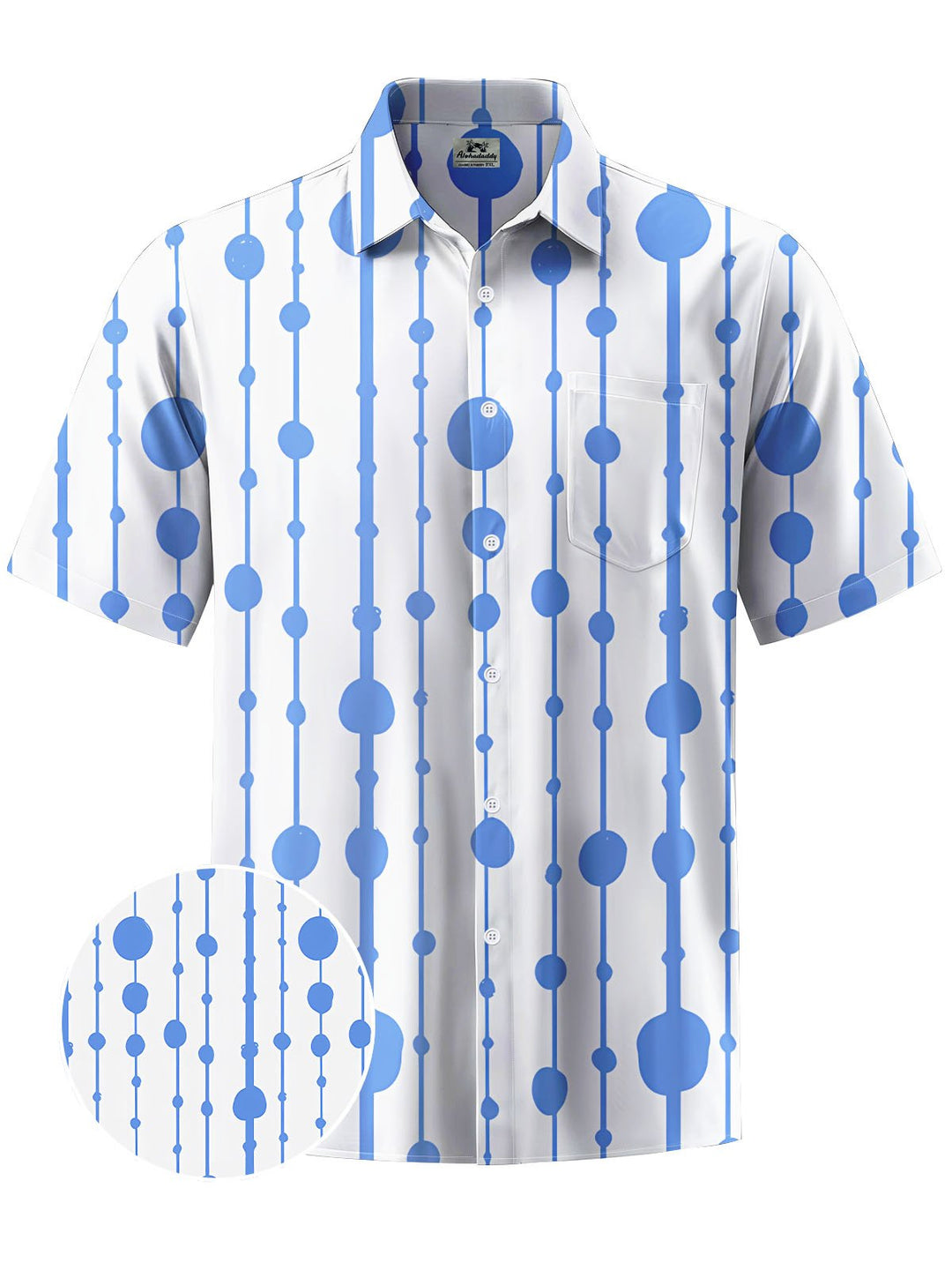 Alohadaddy® Casual Stripe Printed Chest Pocket Men&