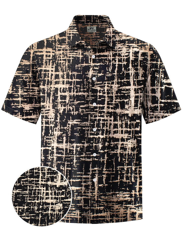 Alohadaddy® Vintage Casual Abstract Art Print Chest Pocket Men&