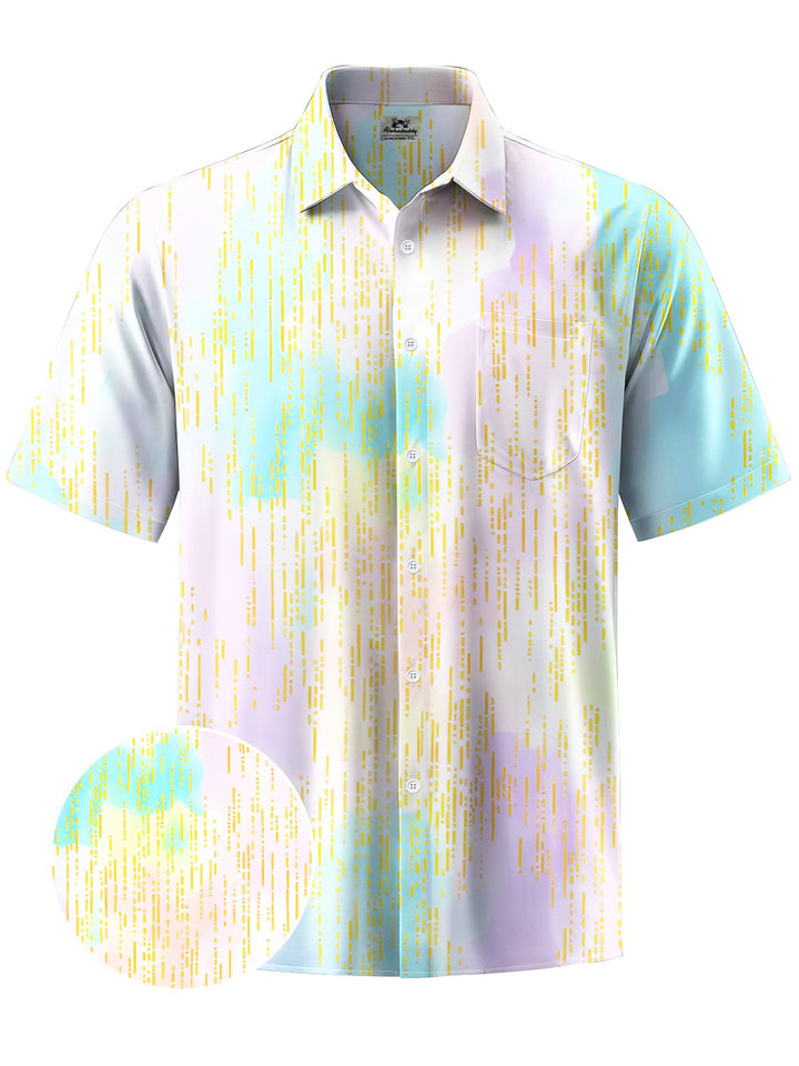 Alohadaddy® Hawaiian Stripe Smudge Art Print Chest Pocket Men&