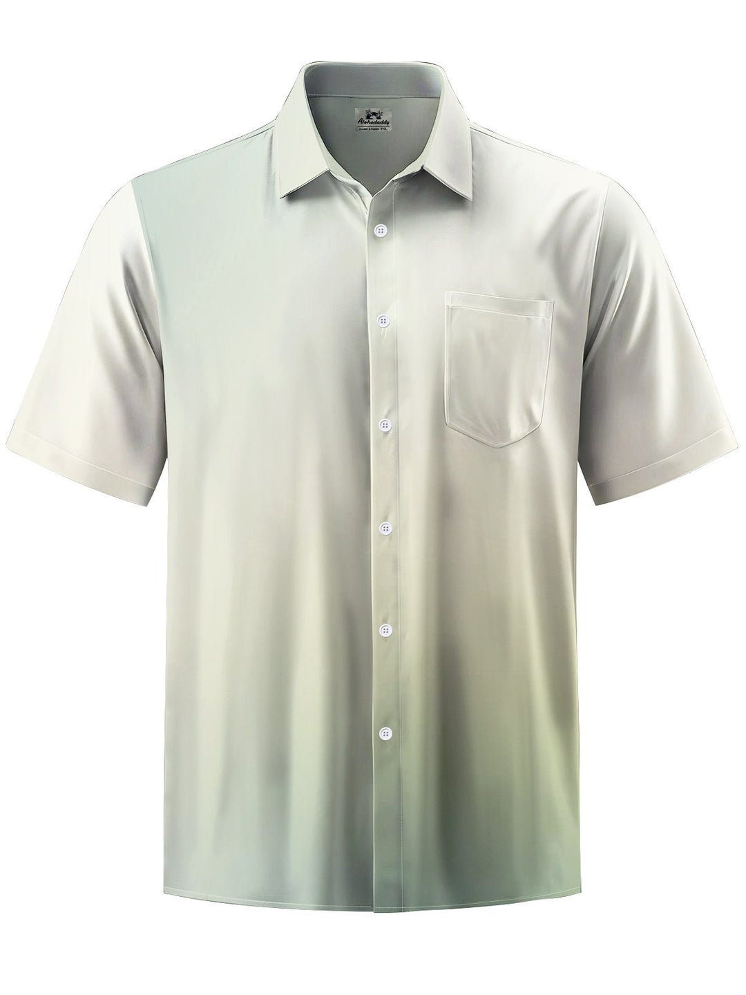 Alohadaddy® Casual Basics Gradient Color Print Art Chest Pocket Men Short Sleeve Shirt Big &amp; Tall