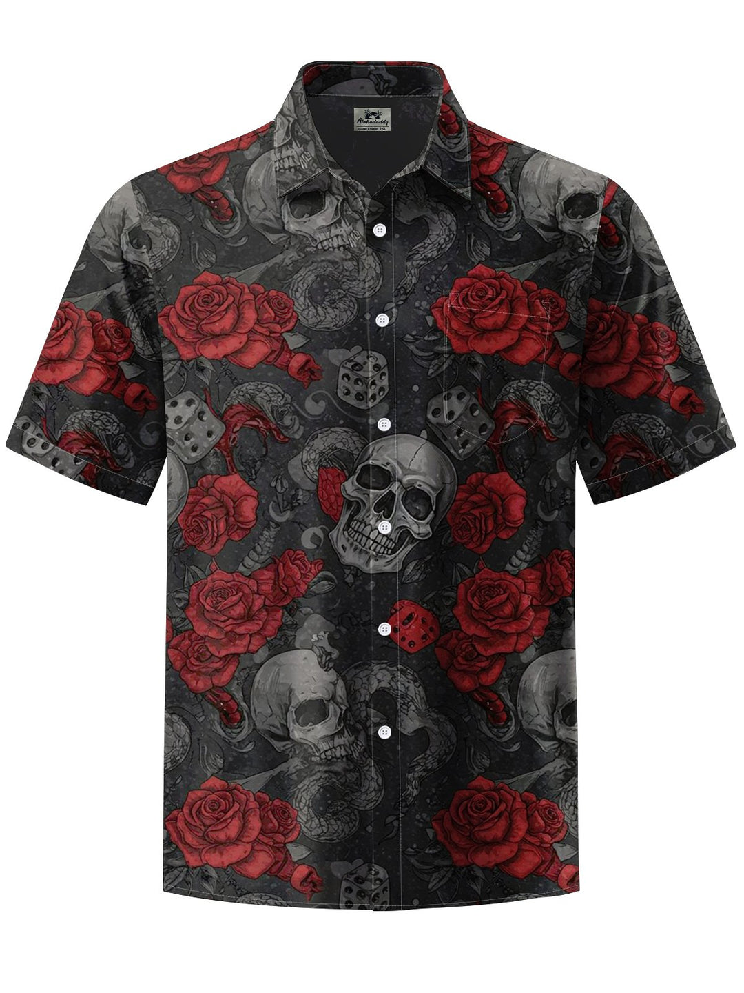 Alohadaddy® Vintage Skull Floral Art Print Men&
