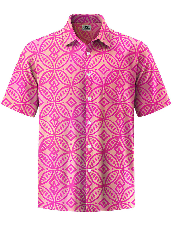 Alohadaddy® Hawaiian Geometric Art Print Moisture Wicking Men&