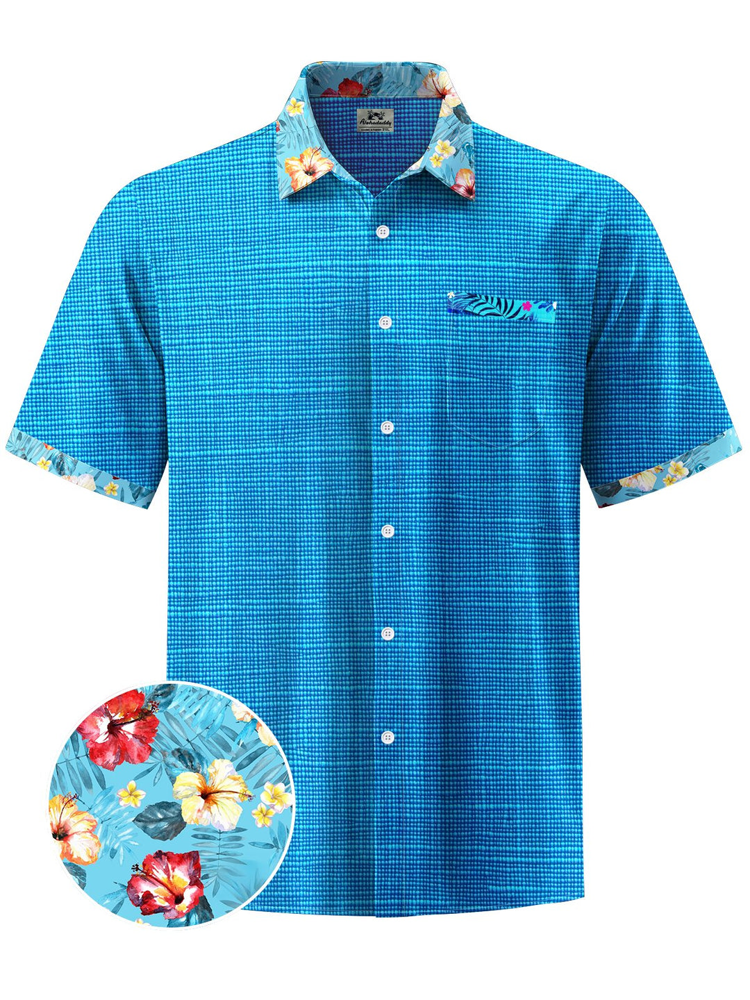 Alohadaddy® Casual Texture Contrast Floral Print Art Men&