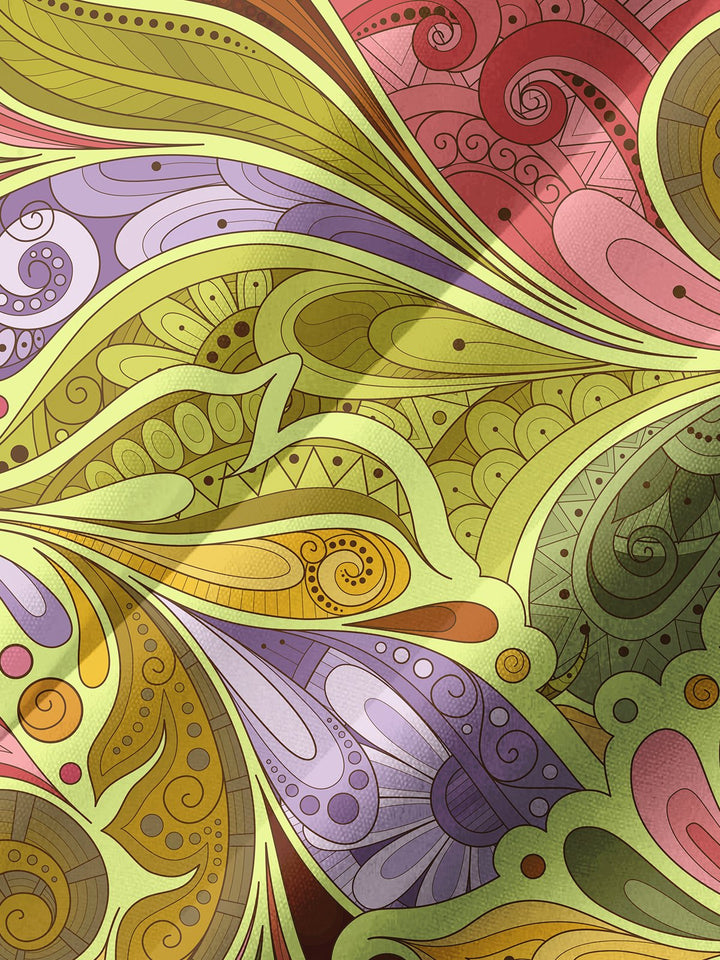 Alohadaddy® Casual Paisley Art Print Chest Pocket Men&