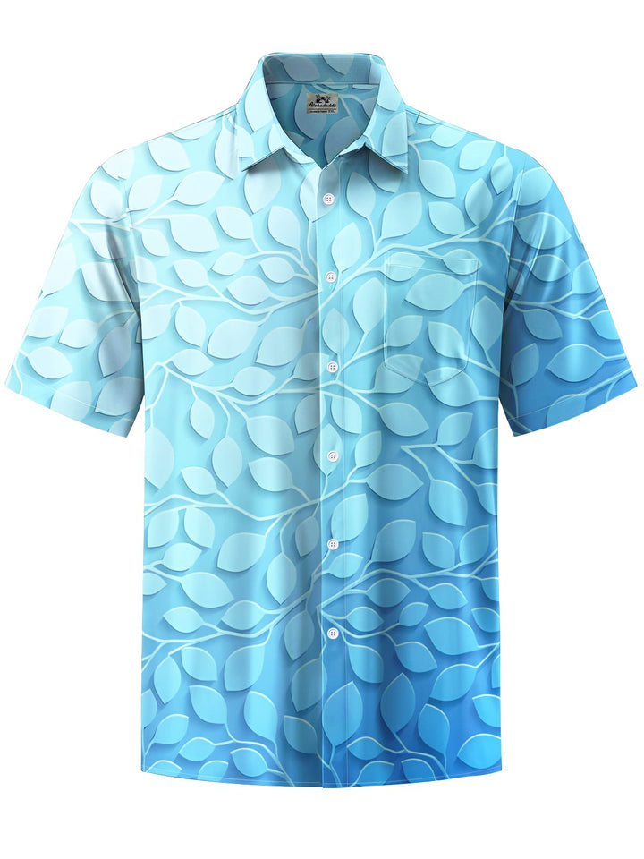 Alohadaddy® Hawaiian Gradient Leaf Art Print Chest Pocket Men&