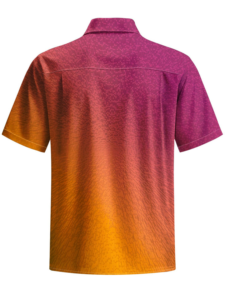 Alohadaddy® Casual Ombre Art Print Chest Pocket Men&