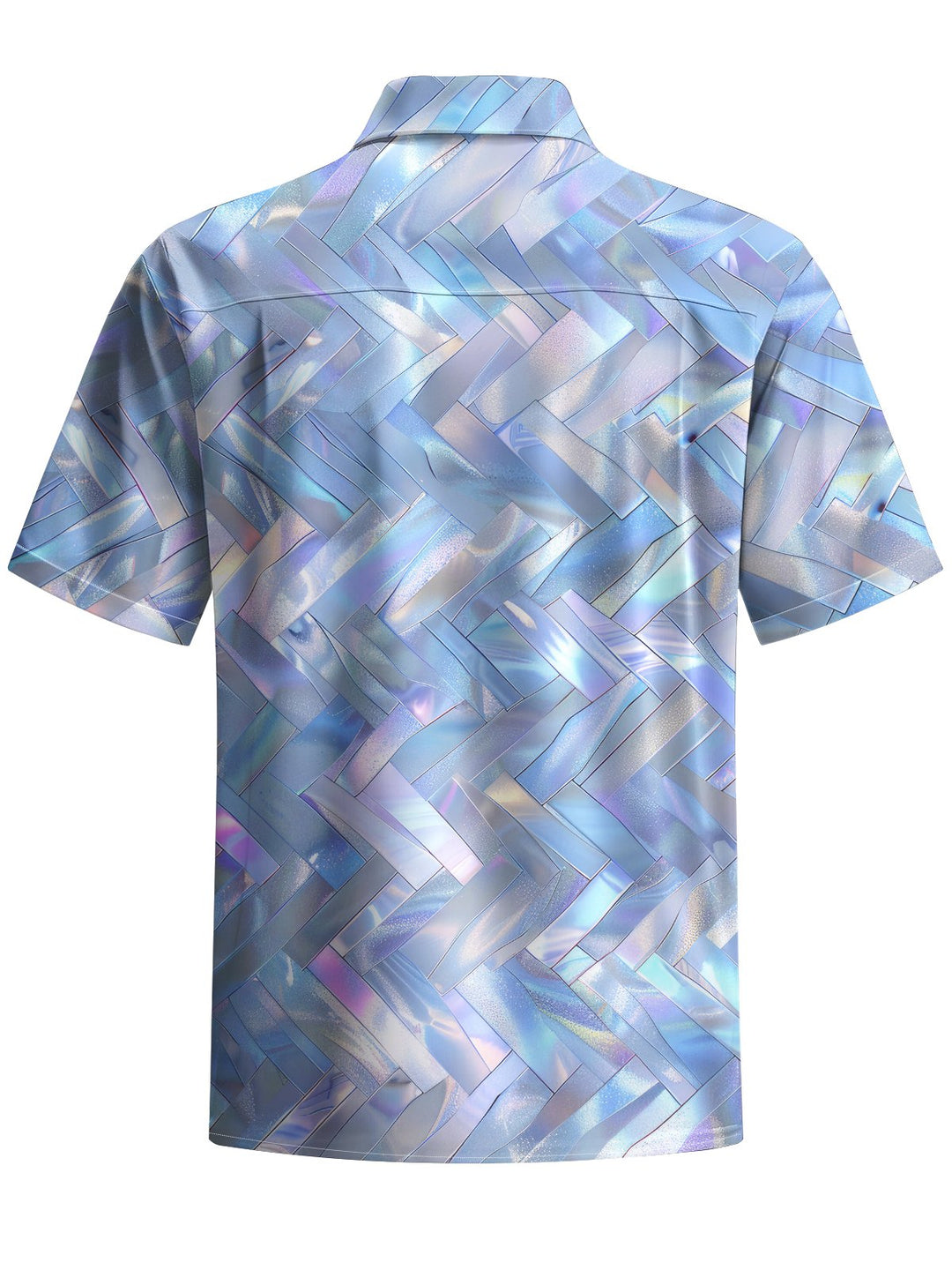 Alohadaddy® Hawaiian Geometric Art Print Chest Pocket Men&