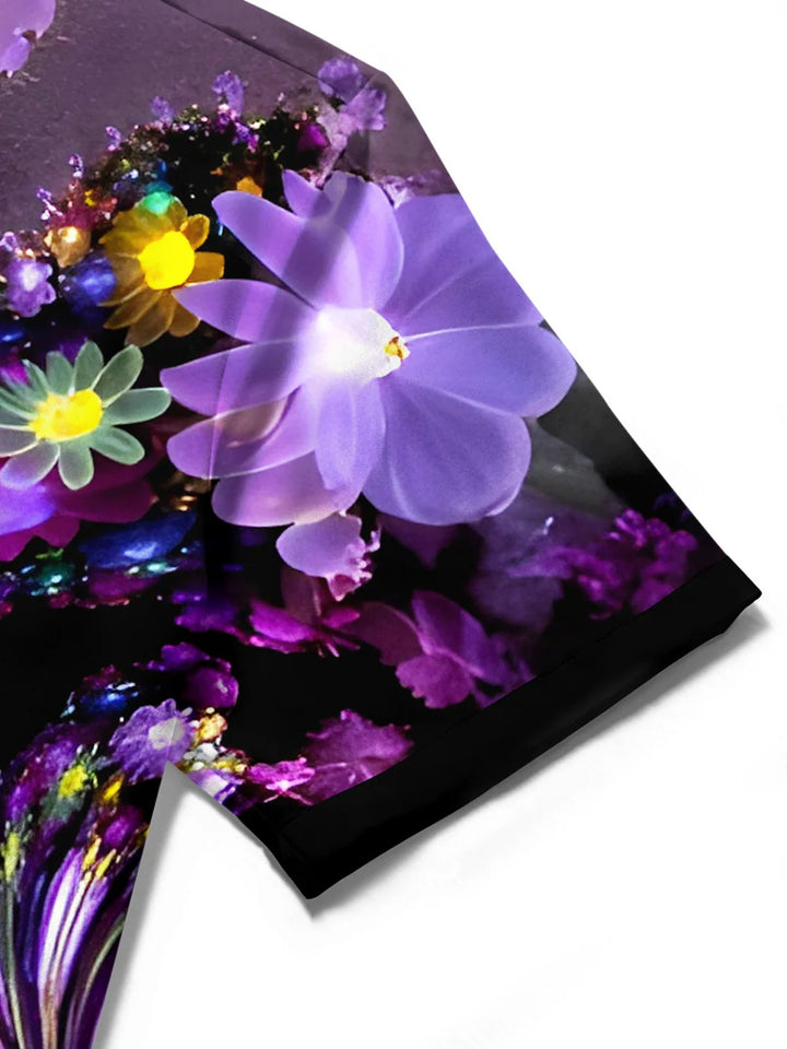 Alohadaddy® Casual Floral Contrast Art Print Men&