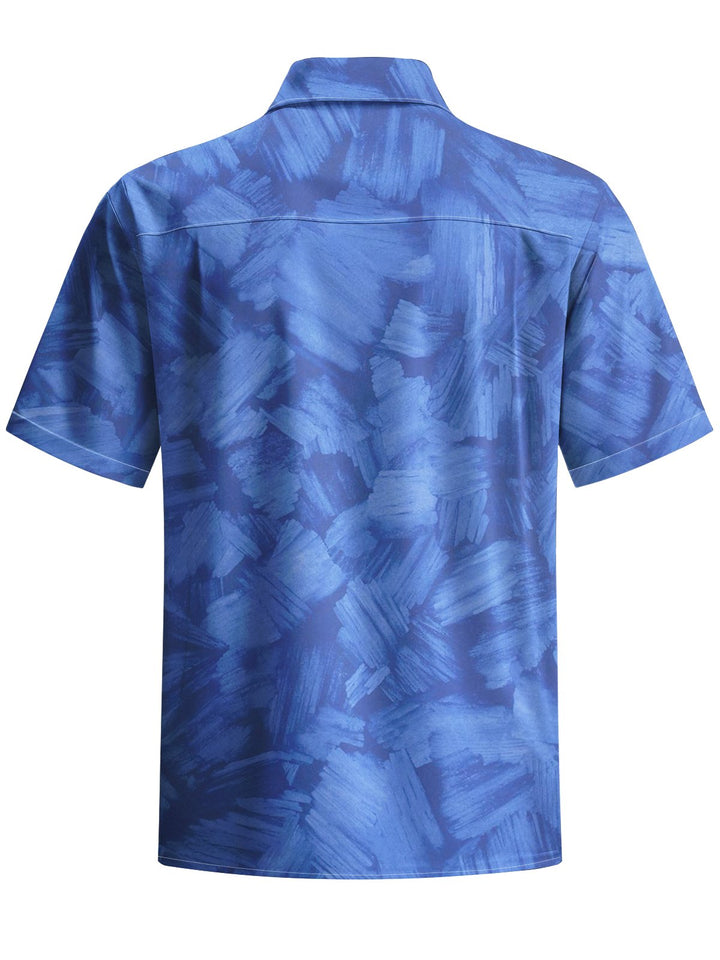 Alohadaddy® Casual Abstract Blue Printed Button Pocket Stretch Men&