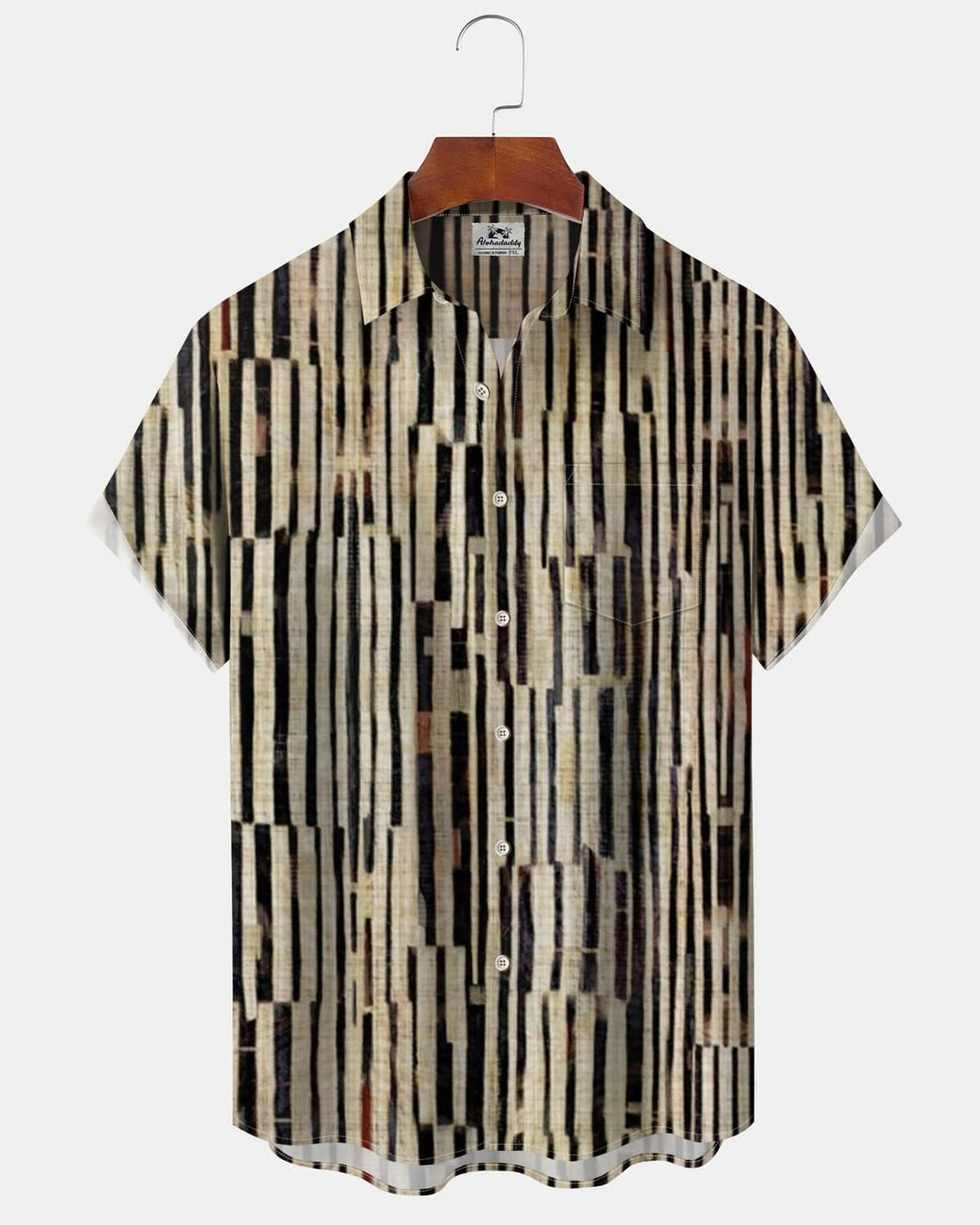 Alohadaddy® Vintage Stripe Print Pocket Elastic Button Men&