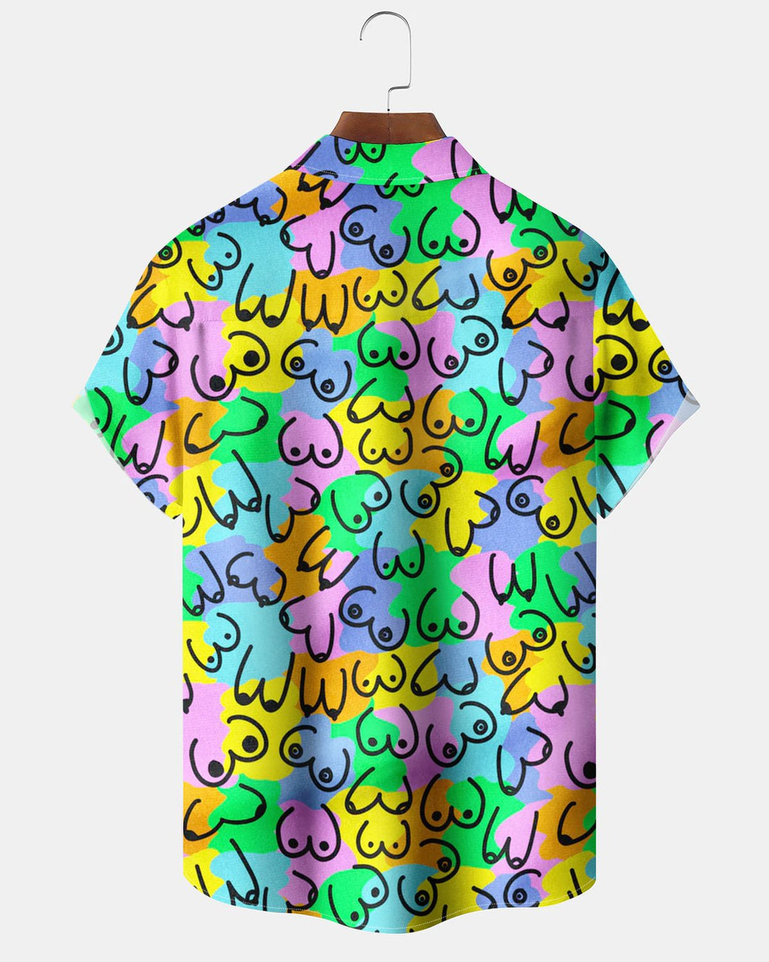 Alohadaddy® Hawaiian Cartoon Print Art Pocket Button Cardigan Men&