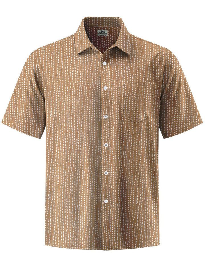 Alohadaddy® Casual Stripe Printed Chest Pocket Men&