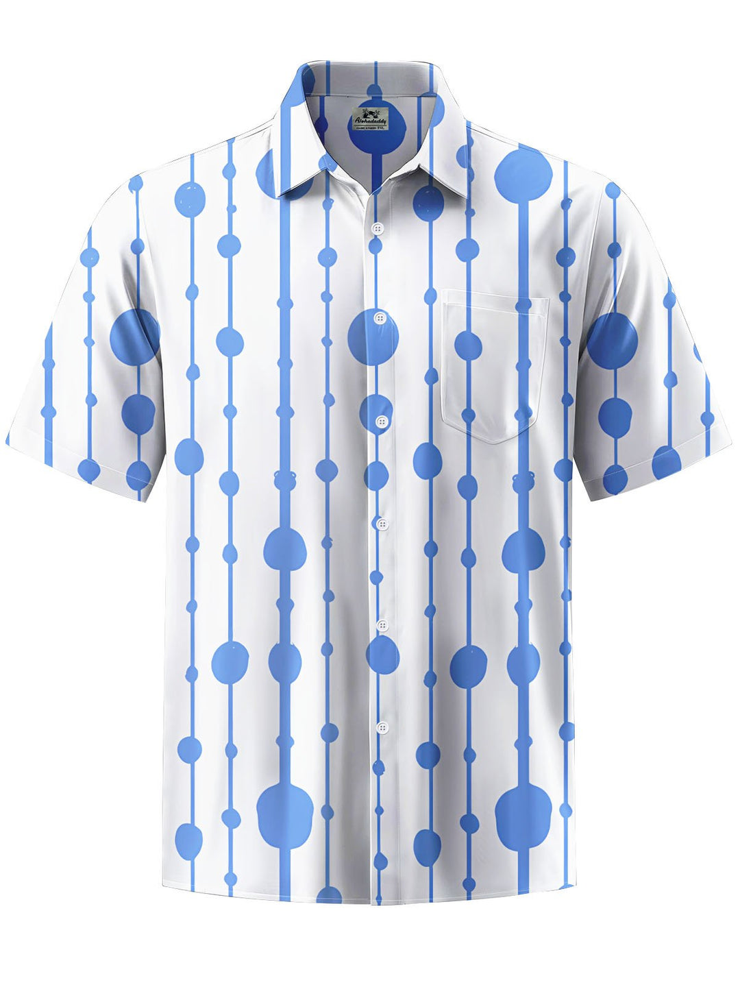 Alohadaddy® Casual Stripe Printed Chest Pocket Men&
