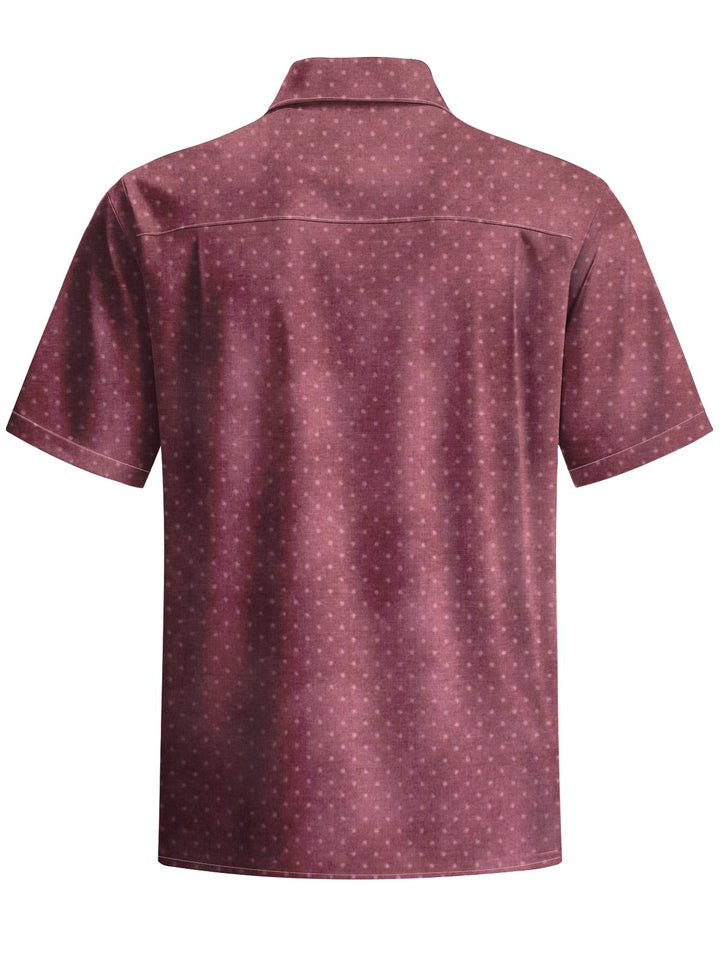 Alohadaddy® Retro Polka Dot Print Art Chest Pocket Men&