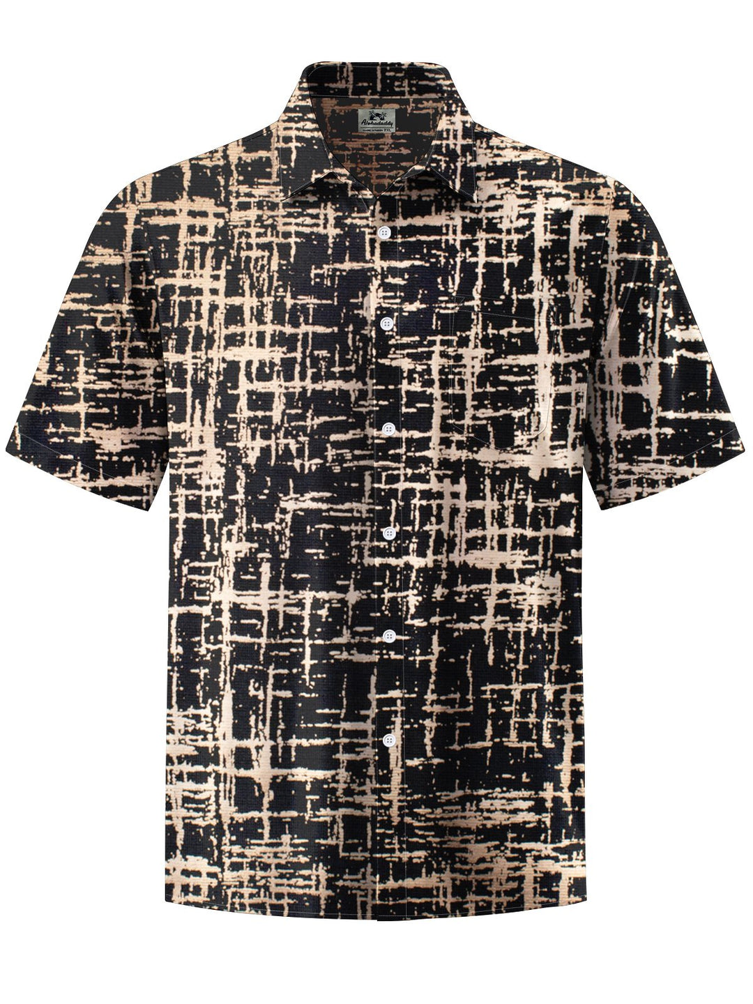Alohadaddy® Vintage Casual Abstract Art Print Chest Pocket Men&