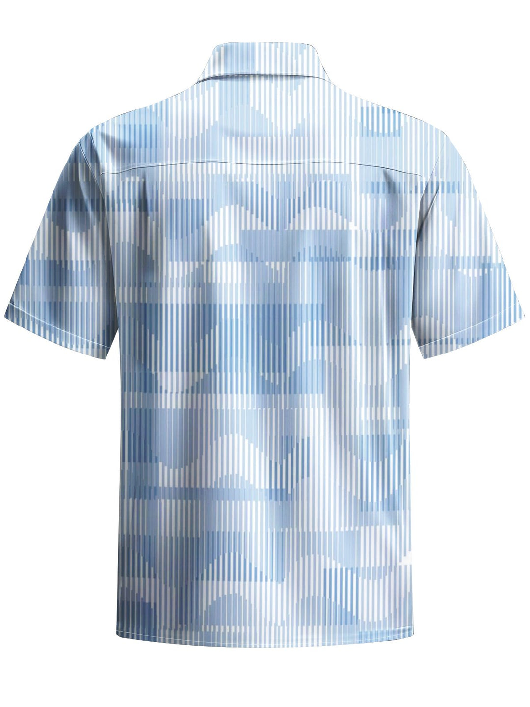 Alohadaddy® Casual Stripe Geometric Art Print Chest Pocket Men&
