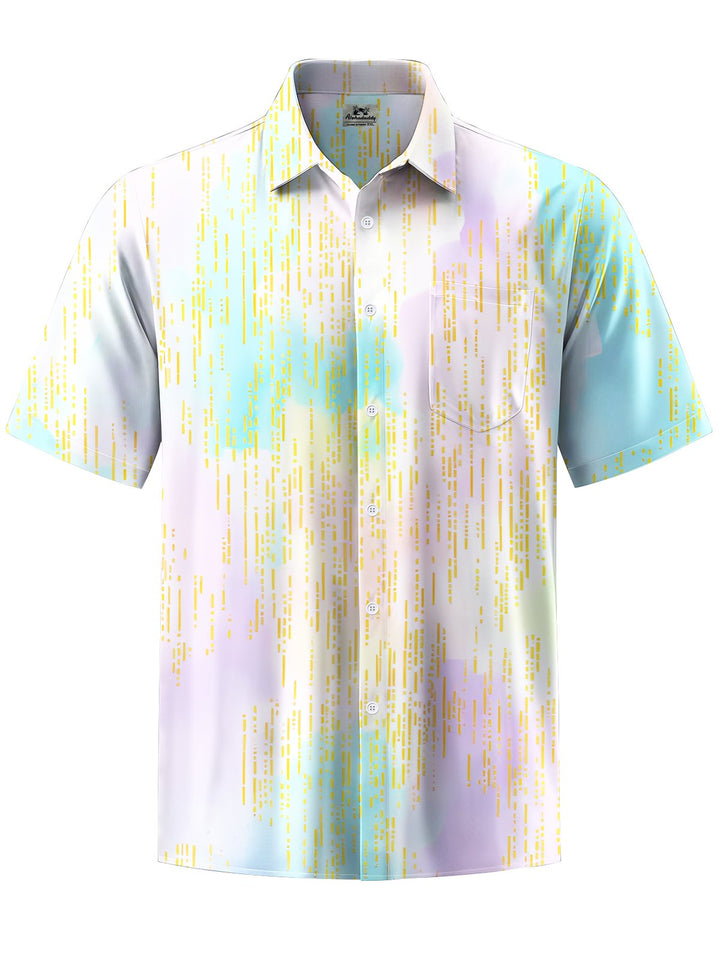 Alohadaddy® Hawaiian Stripe Smudge Art Print Chest Pocket Men&