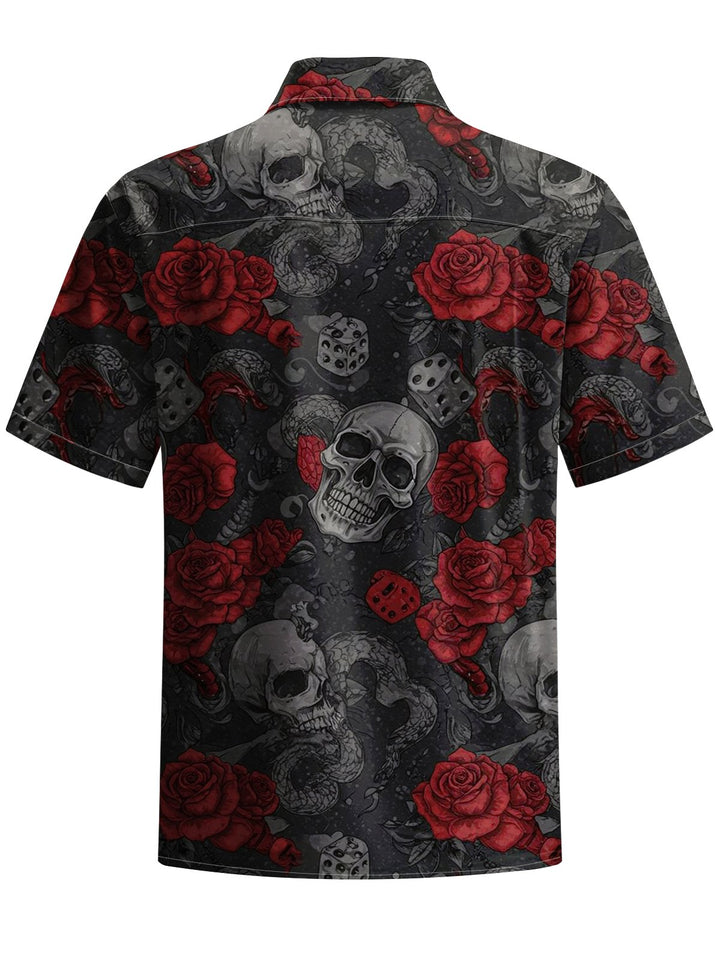 Alohadaddy® Vintage Skull Floral Art Print Men&